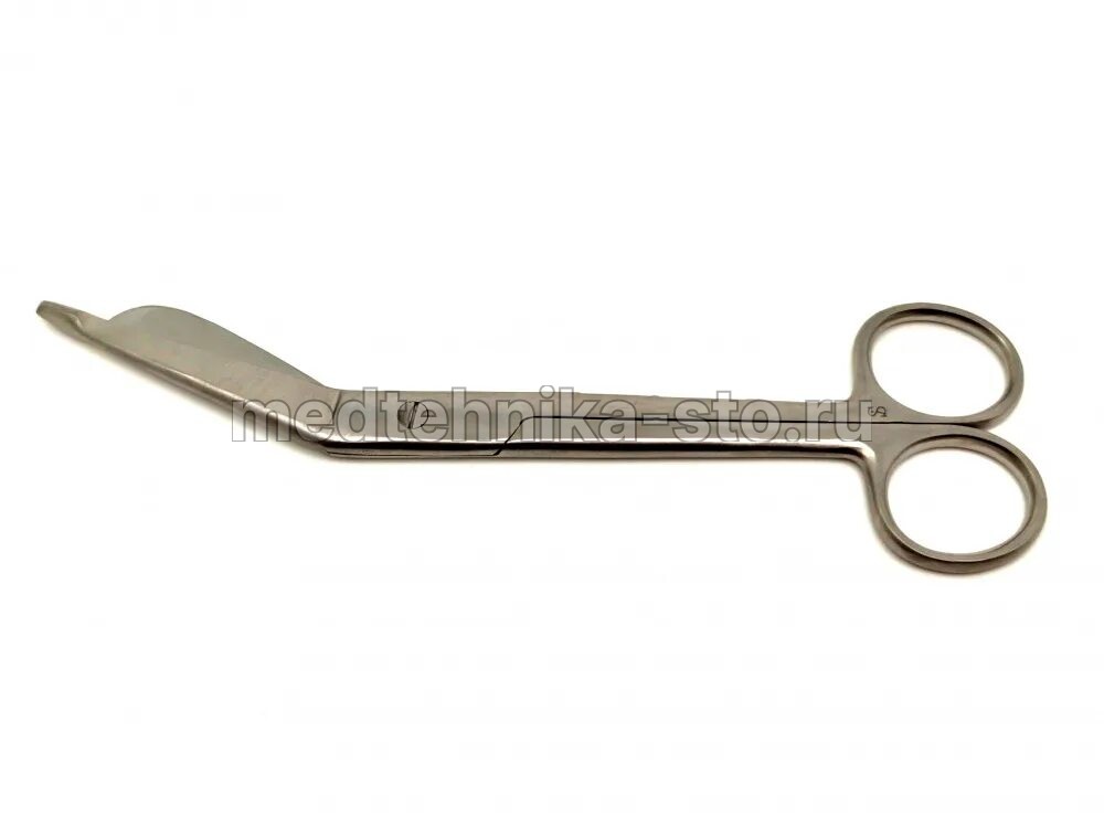 Ножницы для разрезания повязок с пуговкой горизонтально-изогнутые, 185 мм П-27-106