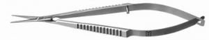 Ножницы для радужной оболочки изогнутые, лезвия 17 мм, о/к, общая длина 120 мм