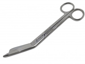 Ножницы для разрезания повязок с пуговкой горизонтально-изогнутые, 185 мм Khokhar
